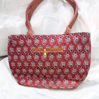Red Stylish Printed Ikkat Big Tote Bag for Women
