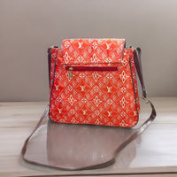 Red Printed Ikkat Bag - Stylish and Luxurious bag for Modern Women