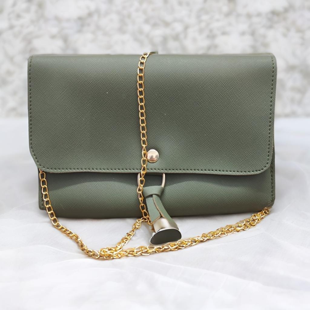 Women's PU Leather Green Handbag Combo (Set Of 3) - LukDope India