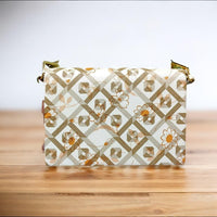 Small Brown and White Women Sling Bag - LukDope India